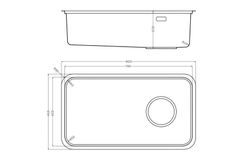 CHẬU RỬA BÁT 1 HỐ NOBINOX NOVA A284B