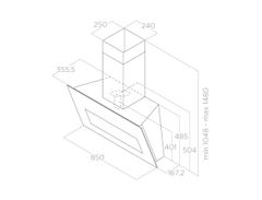 Máy hút mùi áp tường Elica BLOOM-S DEKT/A/85
