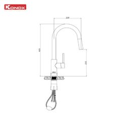 Vòi rửa bát konox dây rút Reno Smart