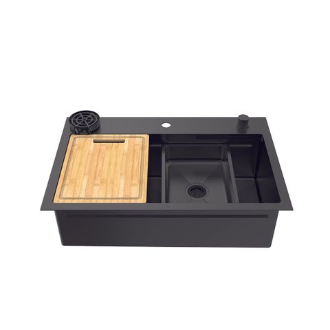 Chậu bếp Inox Hafele Màu Đen WF R10 HS25-SSN1S-8052 567.24.489