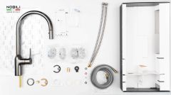 VÒI RỬA BÁT DÂY RÚT NOBILI RING NB130LTB