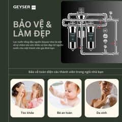 Lọc tổng đầu nguồn Nóng – Nguội âm trần cho căn hộ chung cư Geyser Ecotar 3Fs