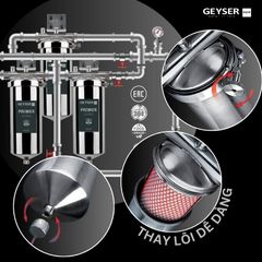 Lọc tổng đầu nguồn Nóng – Nguội âm trần cho căn hộ chung cư Geyser Ecotar 3Fs