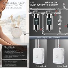 Lọc tổng đầu nguồn trên đường ống lắp âm trần cho căn hộ chung cư Geyser Ecotar 2F2Ss