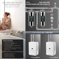 Lọc tổng đầu nguồn trên đường ống lắp âm trần cho căn hộ chung cư Geyser Ecotar 2F2Ss