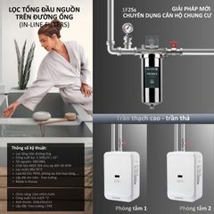 Lọc tổng đầu nguồn trên đường ống lắp âm trần cho căn hộ chung cư Geyser Ecotar 1F2Ss