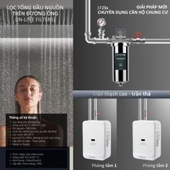 Lọc tổng đầu nguồn trên đường ống lắp âm trần cho căn hộ chung cư Geyser Ecotar 1F2Ss