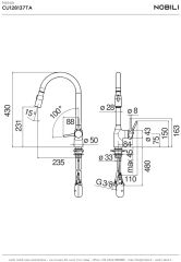 VÒI RỬA BÁT DÂY RÚT NOBILI MANIA NB306T