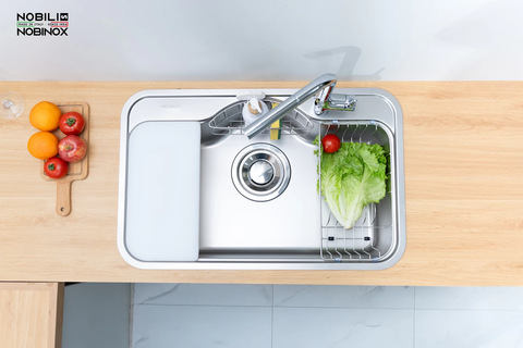 CHẬU RỬA BÁT 1 HỐ NOBINOX ROSA NN975D