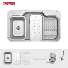 Chậu rửa bát chống xước Workstation Sink Dekor 8048SU