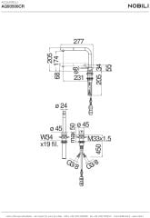VÒI RỬA BÁT DÂY RÚT NOBILI TABLE NB242