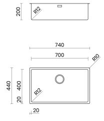 CHẬU RỬA BÁT 1 HỐ TASCA CANOVA NT699PK