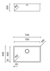 CHẬU RỬA BÁT 1 HỐ TASCA DURIX NT622N