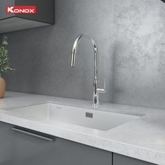 Vòi rửa bát Konox dây rút Lasi Chrome
