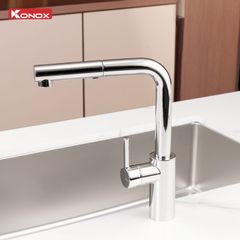 Vòi rửa bát dây rút Vira Chrome