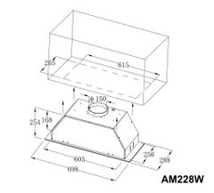 Hút mùi âm tủ vô hình AM228W (Hidden Luxury)
