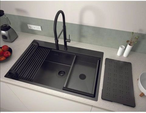 Chậu rửa chén Hafele 760mm HS25-SSN1S-7650 màu Titan 567.24.484