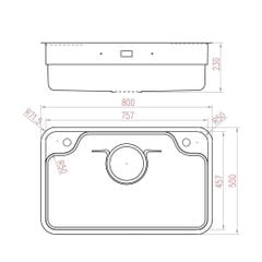 CHẬU RỬA BÁT 1 HỐ NOBINOX ARVO B180