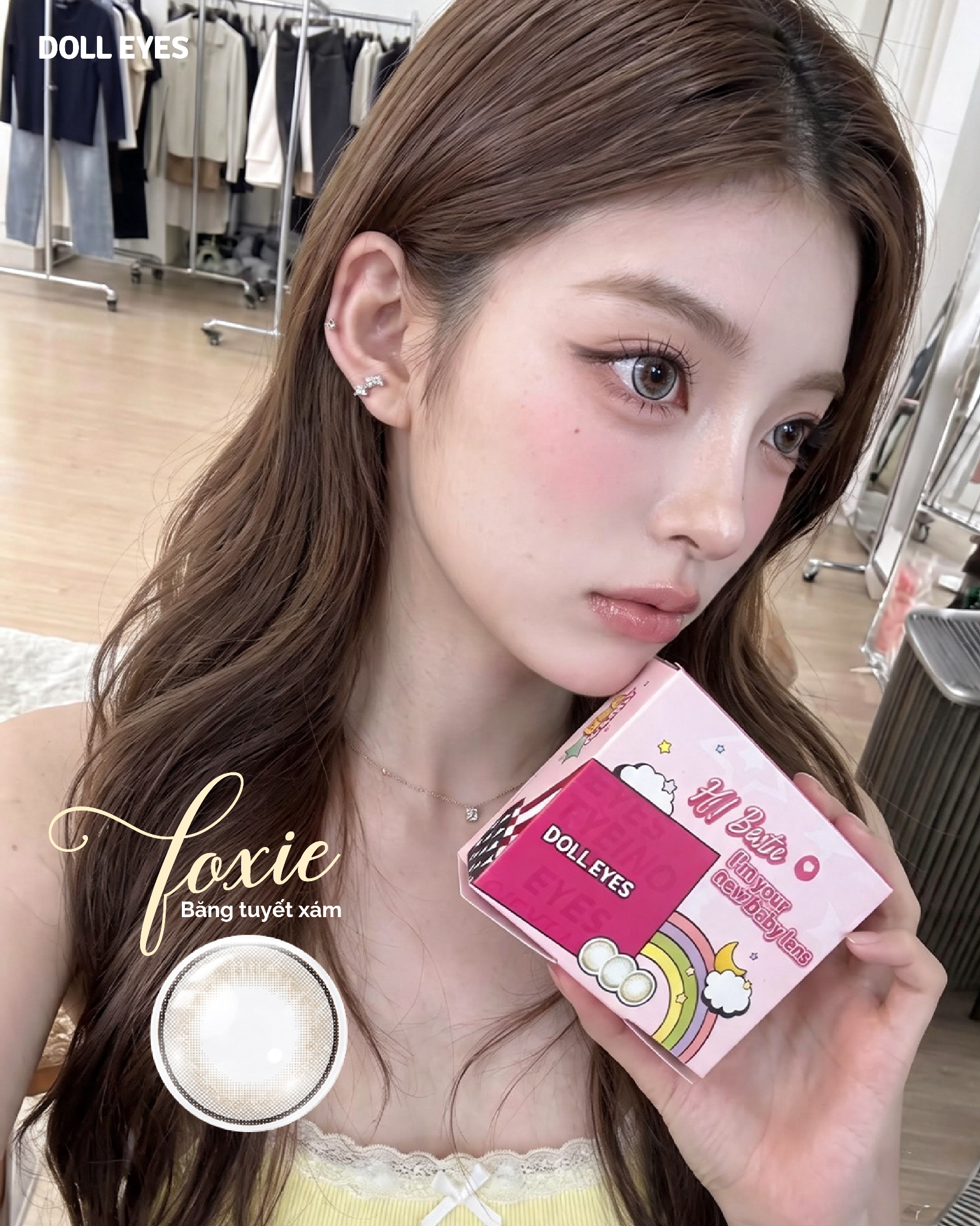  Xám băng tuyết FOXIE - Luxury beauty lens DOLL EYES 