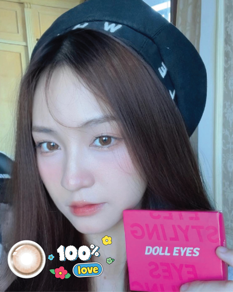  Kính áp tròng DOLL EYES - 100% LOVE - Nắng Khói 