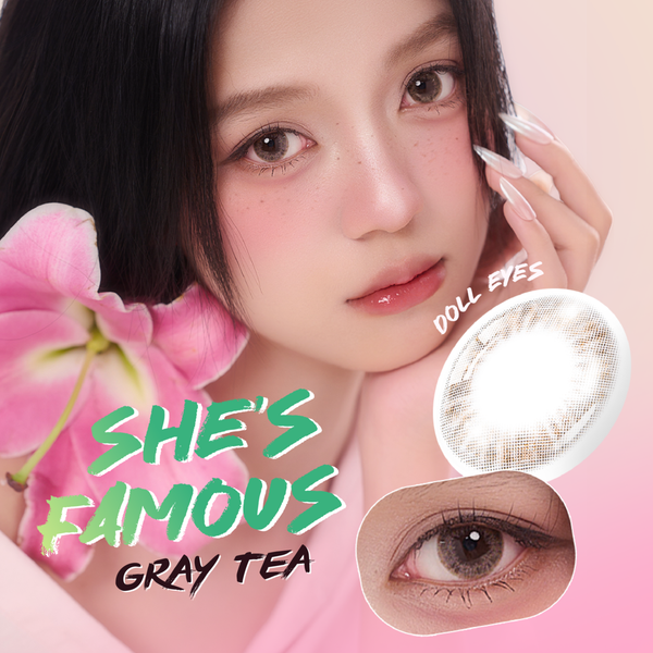  Luxury beauty lens DOLL EYES - She's Famous Xám Trà Lạnh 