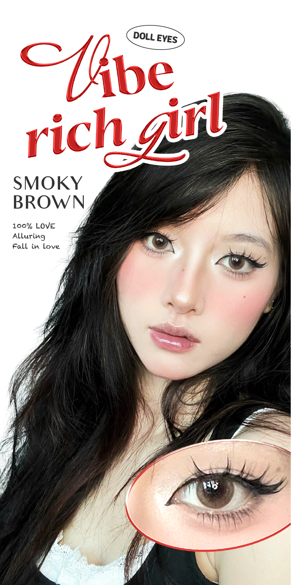  Luxury beauty lens DOLL EYES - 100% LOVE Nắng Khói 