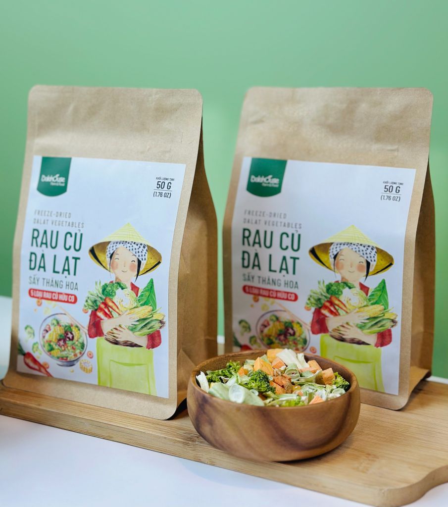 Rau Củ Đà Lạt Sấy Thăng Hoa Dalahouse Gói 50g - Bột Rau Củ Hữu Cơ (BRC)