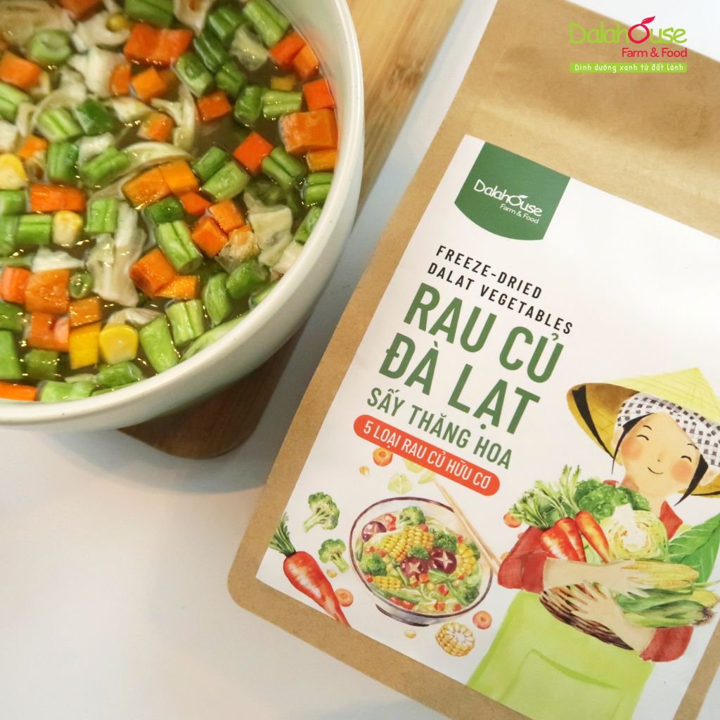 Rau Củ Đà Lạt Sấy Thăng Hoa Dalahouse Gói 50g - Bột Rau Củ Hữu Cơ (BRC)