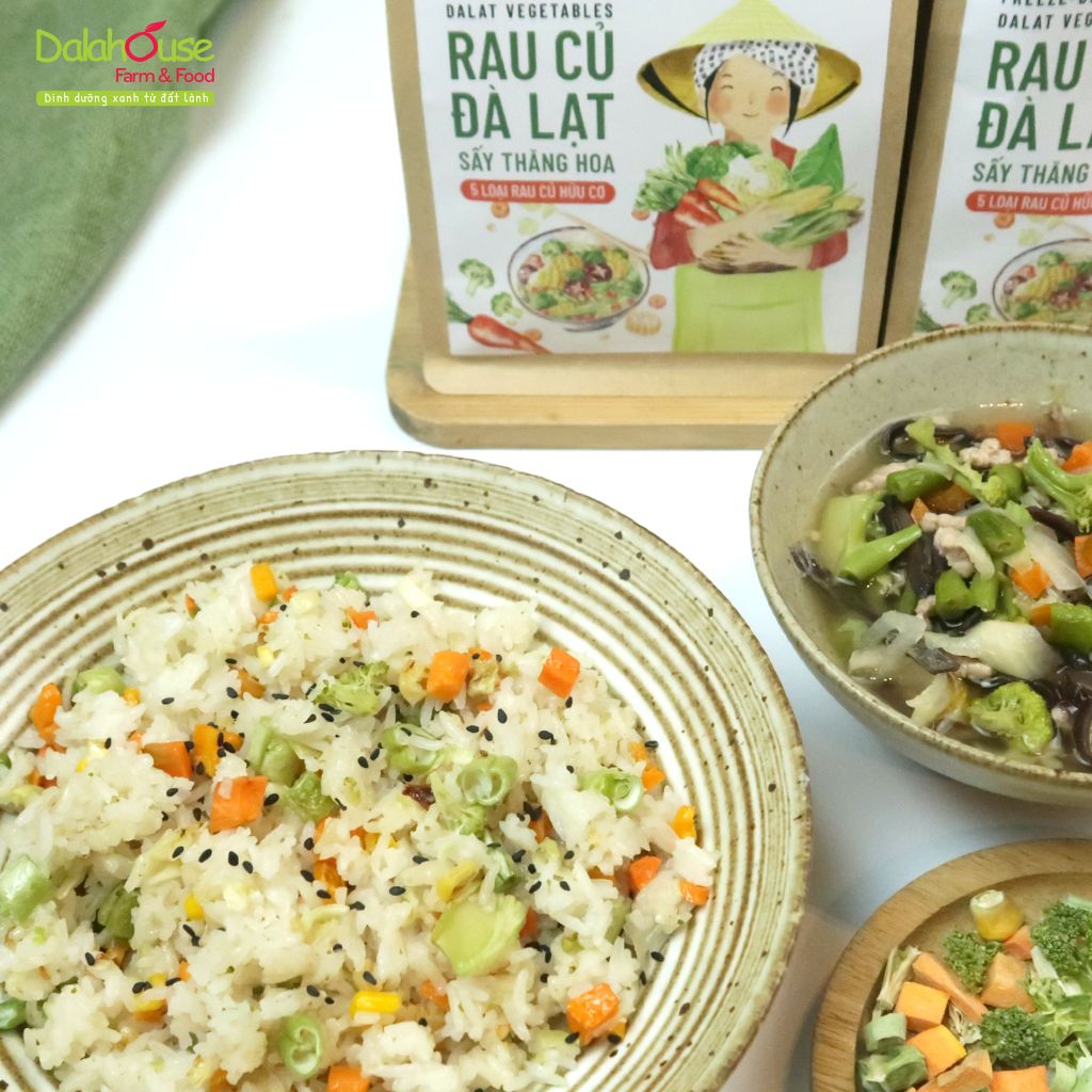Rau Củ Đà Lạt Sấy Thăng Hoa Dalahouse Gói 50g - Bột Rau Củ Hữu Cơ (BRC)