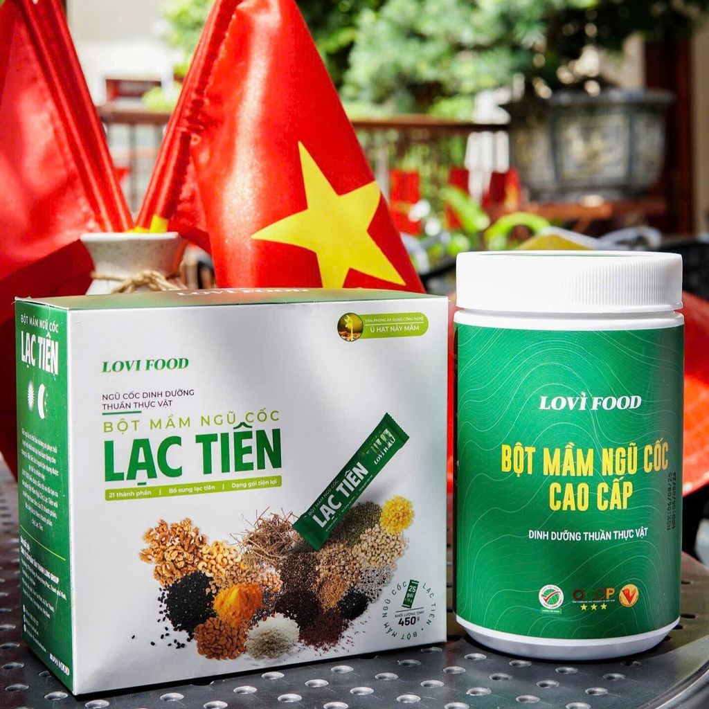 Bột Mầm Ngũ Cốc Lạc Tiên LoviFood 450g (25 gói x 18g)  - Thực Phẩm Bổ Sung Dinh Dưỡng Cho Mẹ Bầu, Sau Sinh, Người Già, Người Tiểu Đường, Ăn Chay, Ăn Kiêng, Eat Clean, Healthy, Tốt Cho Tim Mạch, Giúp Ngủ Ngon Hơn