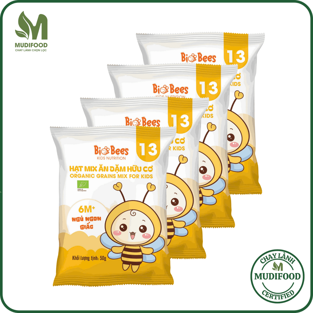 Combo Hạt Mix Ăn Dặm Hữu Cơ BioBees Gói 50g - Hạt Dinh Dưỡng Giàu Protein, Vitamin, Nấu Cháo Ăn Dặm (SH)