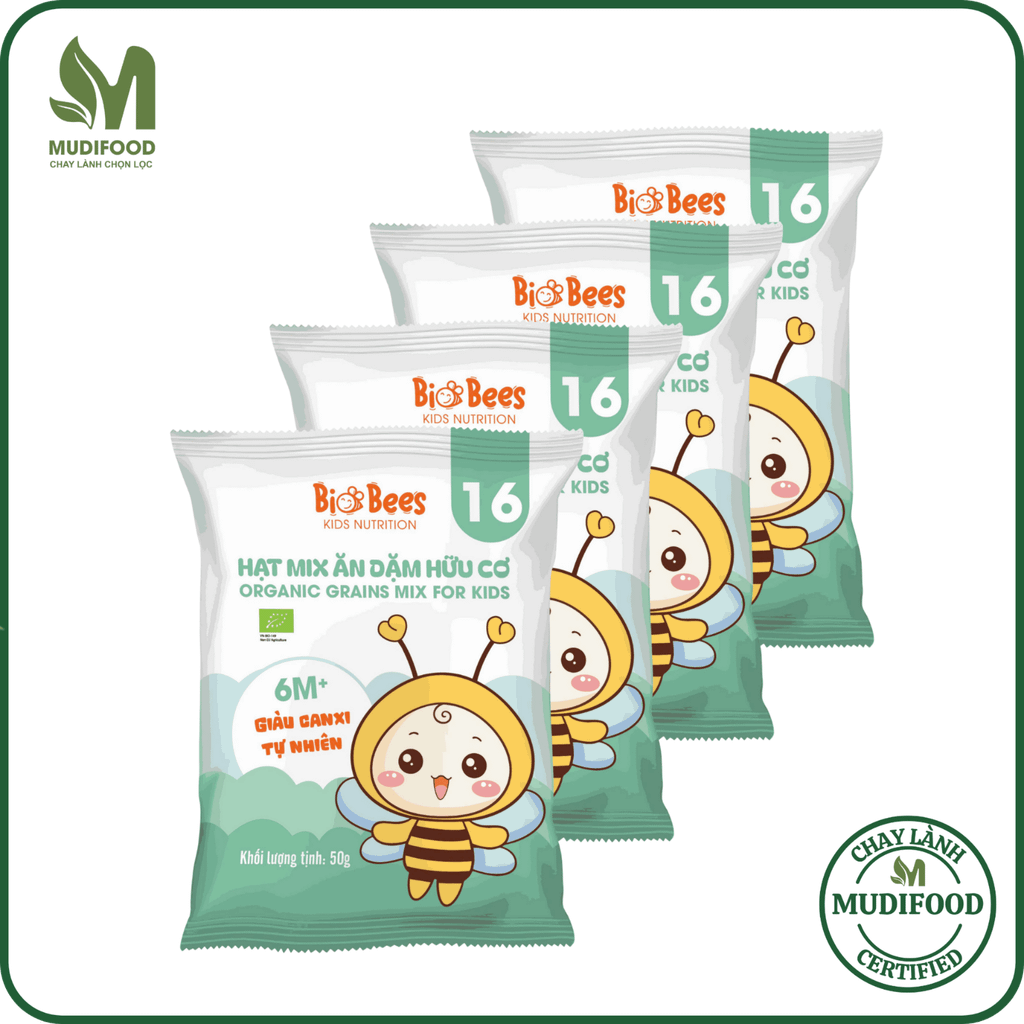 Combo Hạt Mix Ăn Dặm Hữu Cơ BioBees Gói 50g - Hạt Dinh Dưỡng Giàu Protein, Vitamin, Nấu Cháo Ăn Dặm (SH)