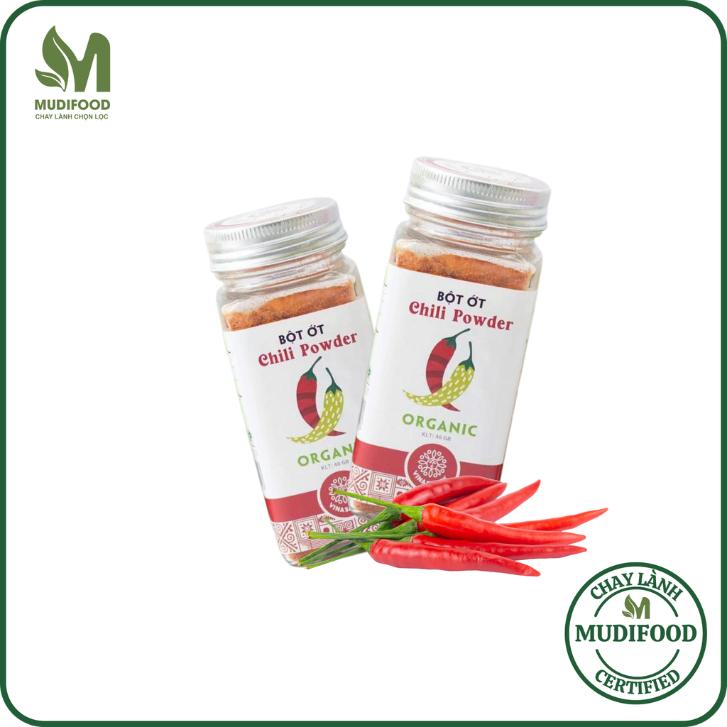 Bột Ớt Vinasamex 40g - Thực Phẩm Bổ Sung Dinh Dưỡng Cho Cả Gia Đình, Người Tiểu Đường, Ăn Kiêng, Ăn Chay, Gia Vị Cho Những Bữa Ăn Tròn Vị, Tẩm Uớp Món Ăn (GV)