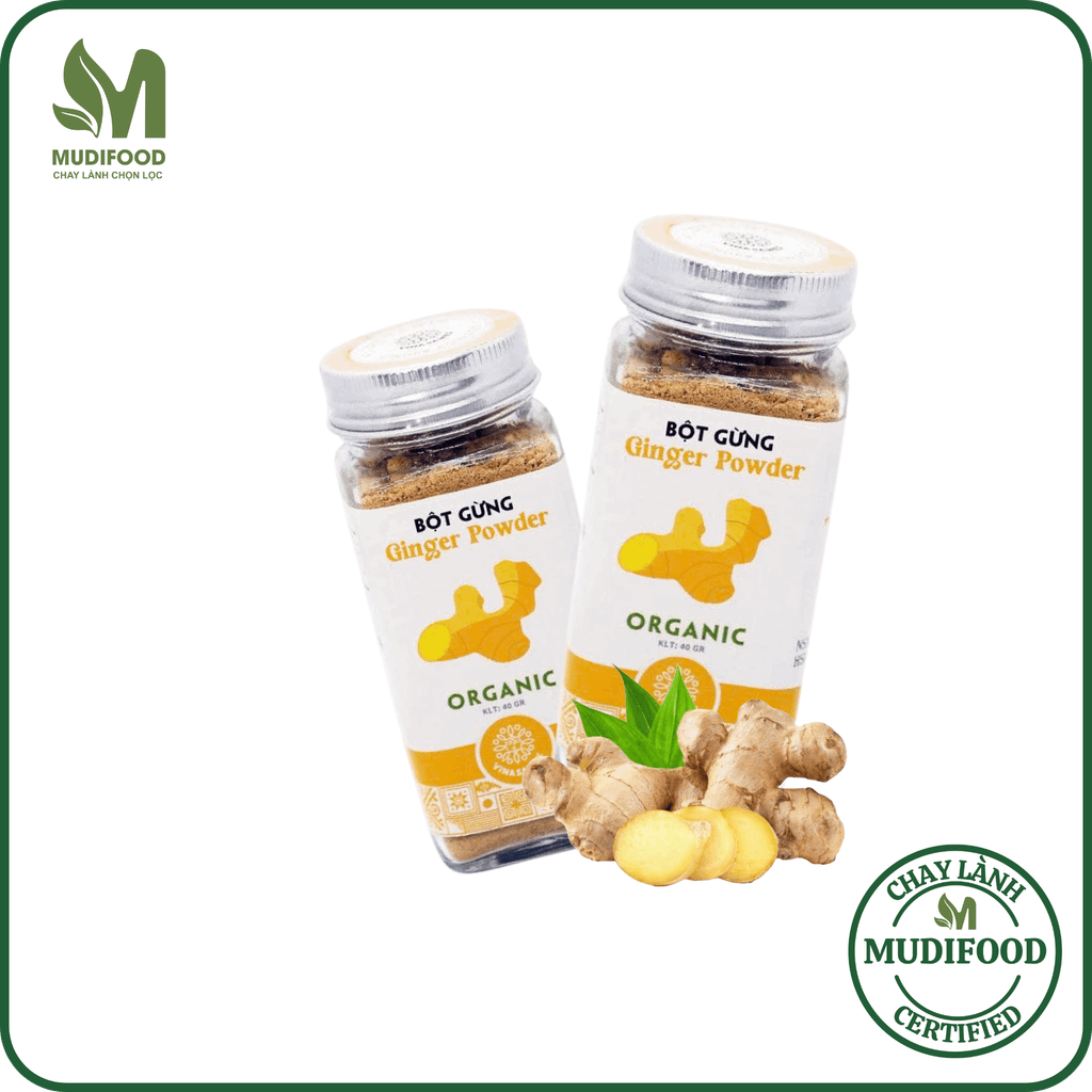 Bột Gừng Vinasamex 40g - Thực Phẩm Bổ Sung Dinh Dưỡng Cho Cả Gia Đình, Người Tiểu Đường, Ăn Kiêng, Ăn Chay, Gia Vị Cho Những Bữa Ăn Tròn Vị, Tẩm Uớp Món Ăn (GV)