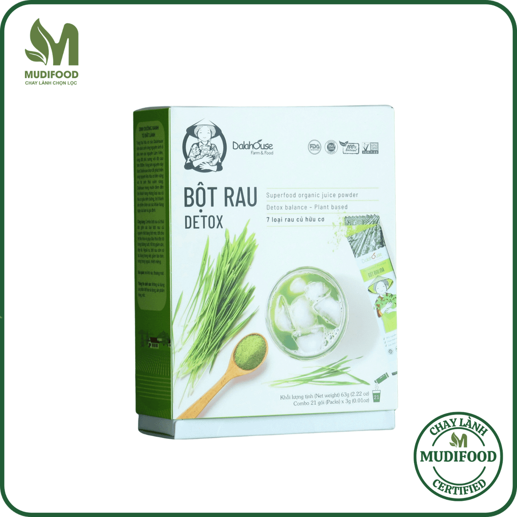 Bột Rau Detox Dalahouse - Bột Rau Củ Hữu Cơ Nguyên Chất Sấy Lạnh (BRC)