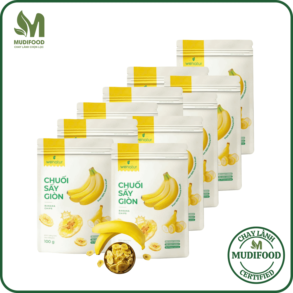 Combo Chuối Sấy Giòn We'natur (Mỗi Gói 100g) - Thực Phẩm Bổ Sung Dinh Dưỡng Cho Mẹ Bầu, Sau Sinh, Người Ăn Chay, Ăn Kiêng, Người Chơi Thể Thao, Giảm Cân, Eat Clean (Bánh Và Snack Healthy)