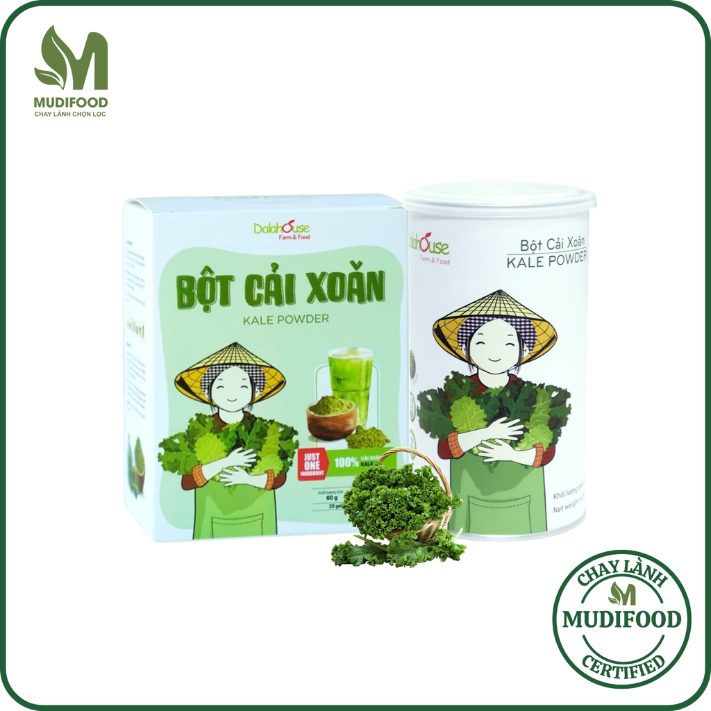 Bột Cải Xoăn (Kale) Dalahouse - Bột Rau Củ Hữu Cơ Nguyên Chất Sấy Lạnh (BRC)