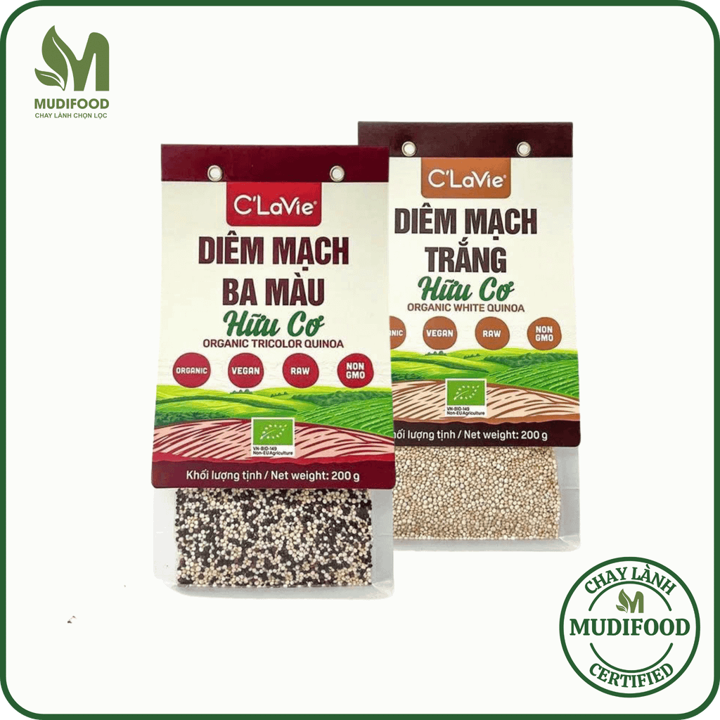 Hạt Diêm Mạch Ba Màu/ Trắng Hữu Cơ C'Lavie 200g - Thực Phẩm Bổ Sung Dinh Dưỡng Cho Mẹ Bầu, Sau Sinh, Người Già, Người Tiểu Đường, Ăn Chay, Ăn Kiêng, Eat Clean, Healthy, Dùng Nấu Sữa Hạt, Chè, Cháo Ăn Dặm Cho Bé (ĐTV, NCNC, CX, SPF, Hạt Và Đậu)