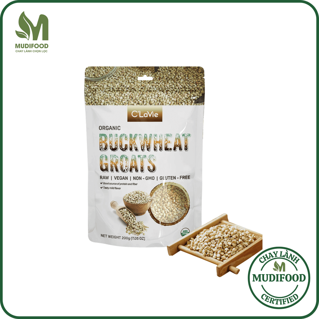 Hạt Kiều Mạch Hữu Cơ C'Lavie Gói 200g - Thực Phẩm Bổ Sung Dinh Dưỡng Cho Mẹ Bầu, Sau Sinh, Người Già, Người Tiểu Đường, Ăn Chay, Ăn Kiêng, Eat Clean, Healthy, Tốt Cho Tim Mạch, Dùng Nấu Sữa Hạt, Chè, Cháo Ăn Dặm Cho Bé (NCNC, CX, Hạt Và Đậu)