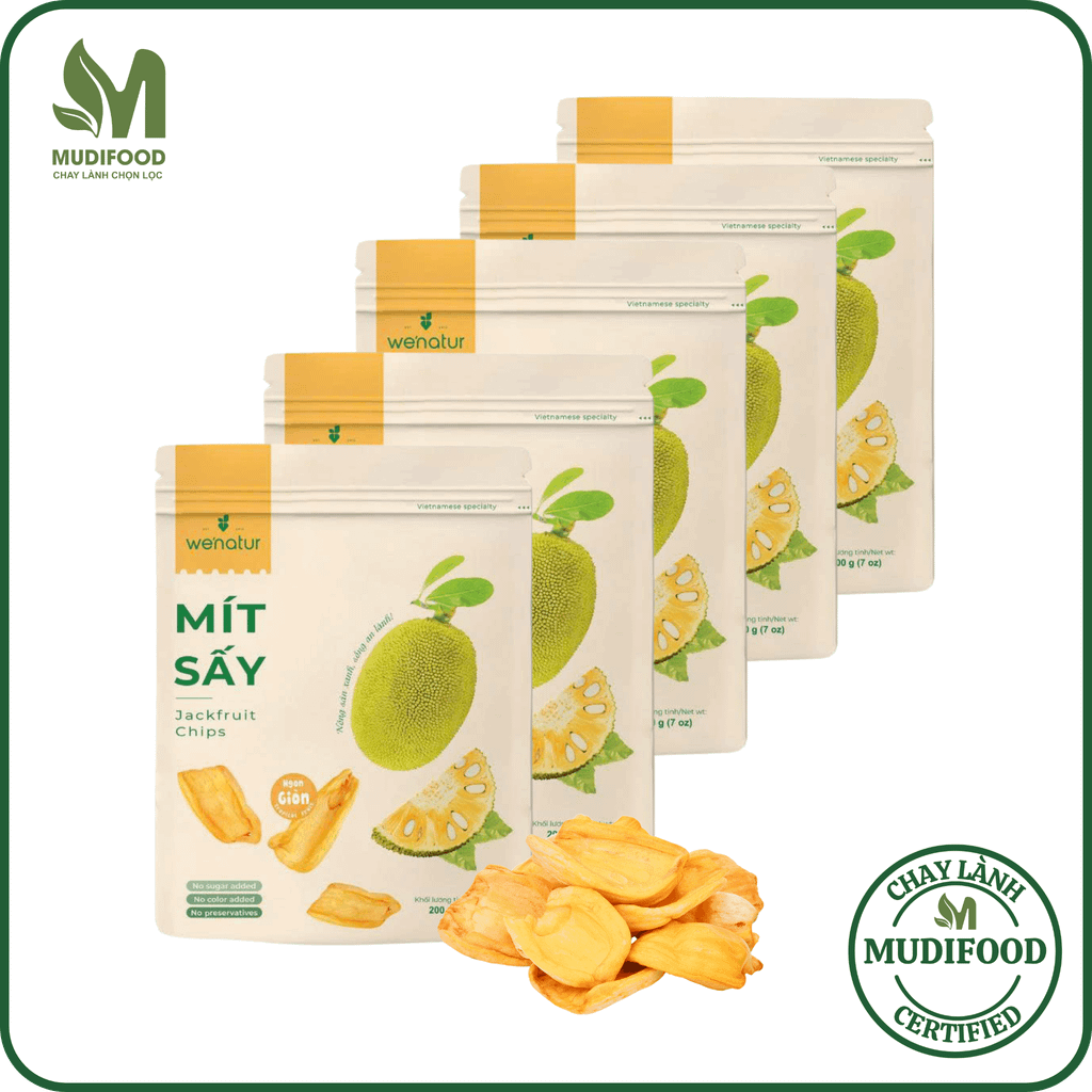 Combo Mít Sấy We'natur (Mỗi gói 100g/200g) - Thực Phẩm Bổ Sung Dinh Dưỡng Cho Mẹ Bầu, Sau Sinh, Người Ăn Chay, Ăn Kiêng, Người Chơi Thể Thao, Giảm Cân, Eat Clean (Bánh Và Snack Healthy)