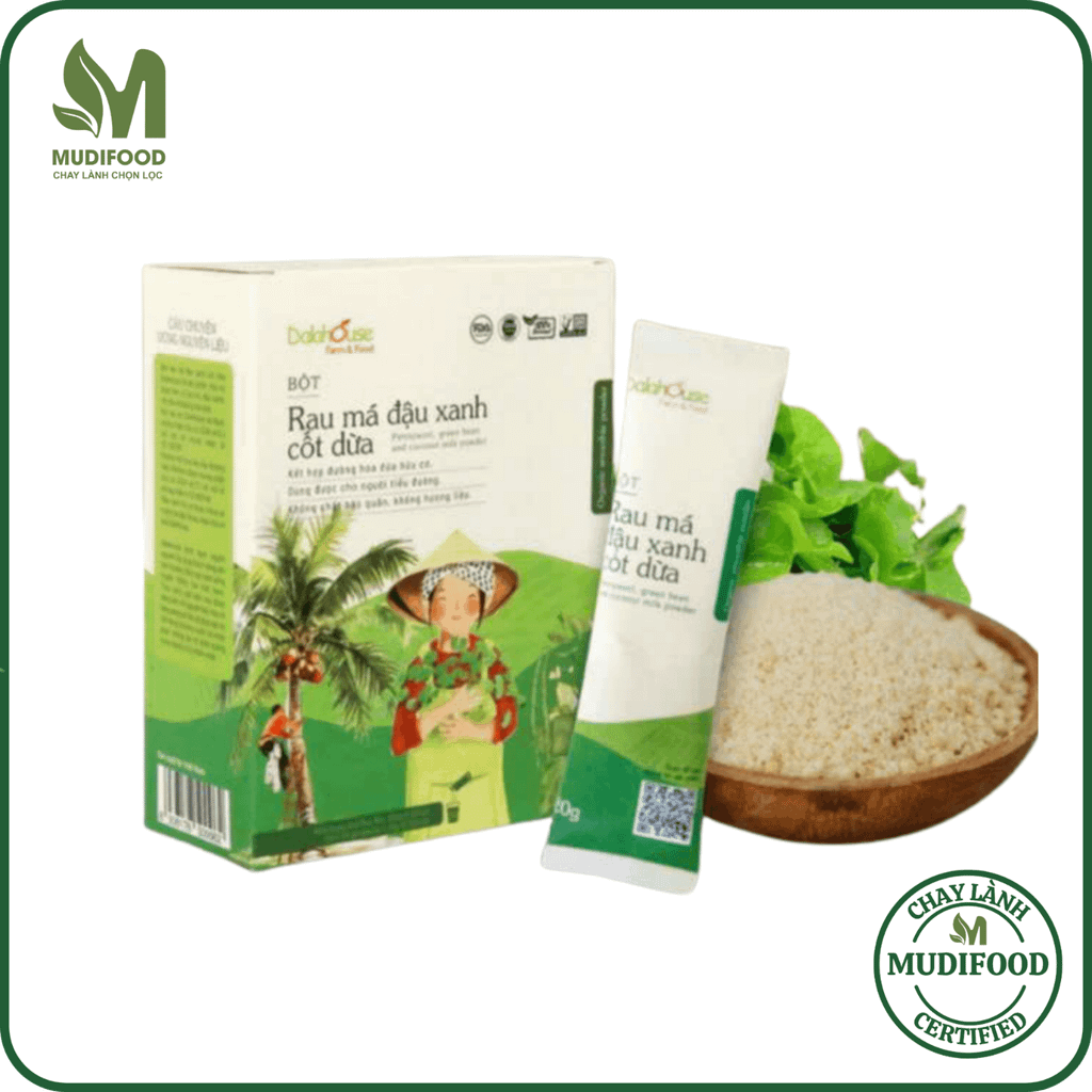 Bột Rau Má Đậu Xanh Cốt Dừa Dalahouse - Bột Rau Củ Hữu Cơ (BRC)