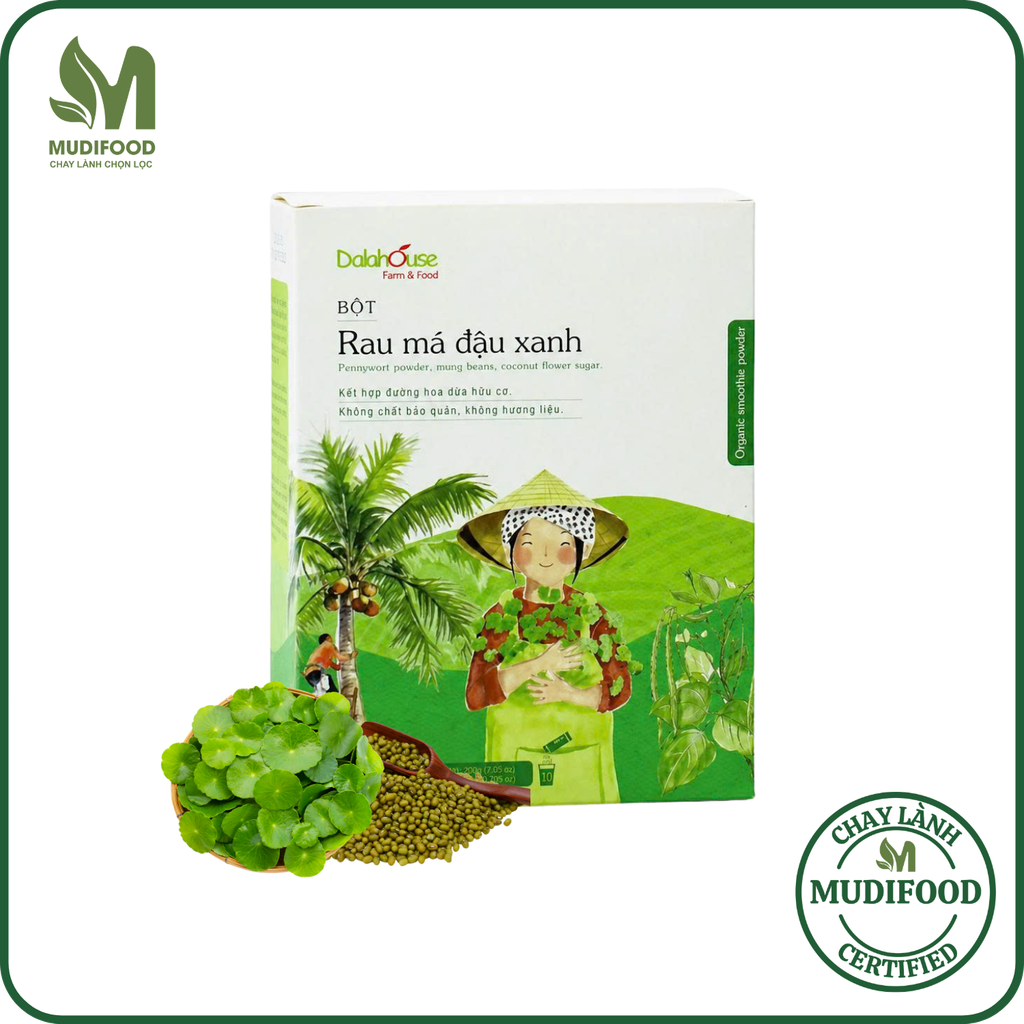 Bột Rau Má Đậu Xanh Dalahouse - Bột Rau Củ Hữu Cơ (BRC)