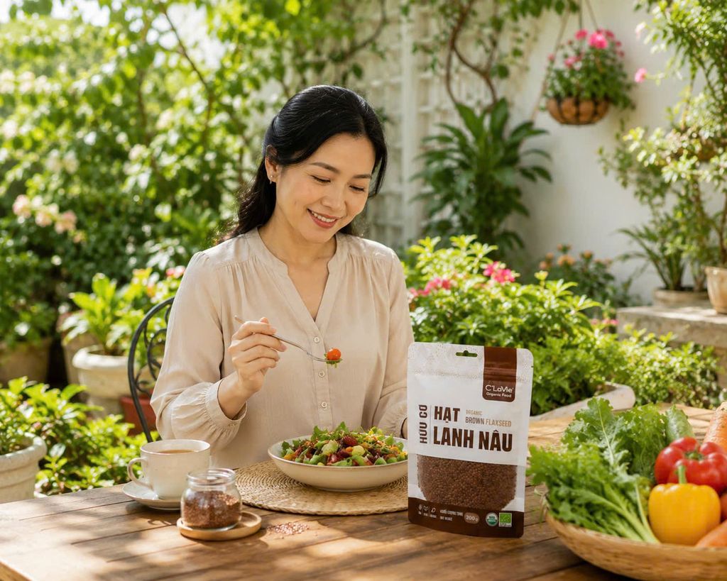 Hạt Lanh Nâu Hữu Cơ C'Lavie Gói 200g - Thực Phẩm Bổ Sung Dinh Dưỡng Cho Mẹ Bầu, Sau Sinh, Người Già, Người Tiểu Đường, Ăn Chay, Ăn Kiêng, Healthy, Tốt Cho Tim Mạch Giàu Omega 3-6, Protein Thực Vật (CBCL, SPF, Hạt Và Đậu)
