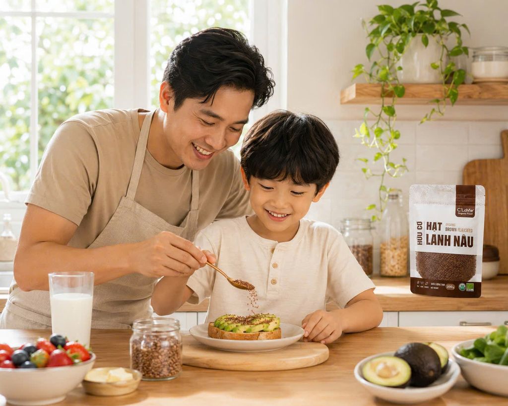 Hạt Lanh Nâu Hữu Cơ C'Lavie Gói 200g - Thực Phẩm Bổ Sung Dinh Dưỡng Cho Mẹ Bầu, Sau Sinh, Người Già, Người Tiểu Đường, Ăn Chay, Ăn Kiêng, Healthy, Tốt Cho Tim Mạch Giàu Omega 3-6, Protein Thực Vật (CBCL, SPF, Hạt Và Đậu)