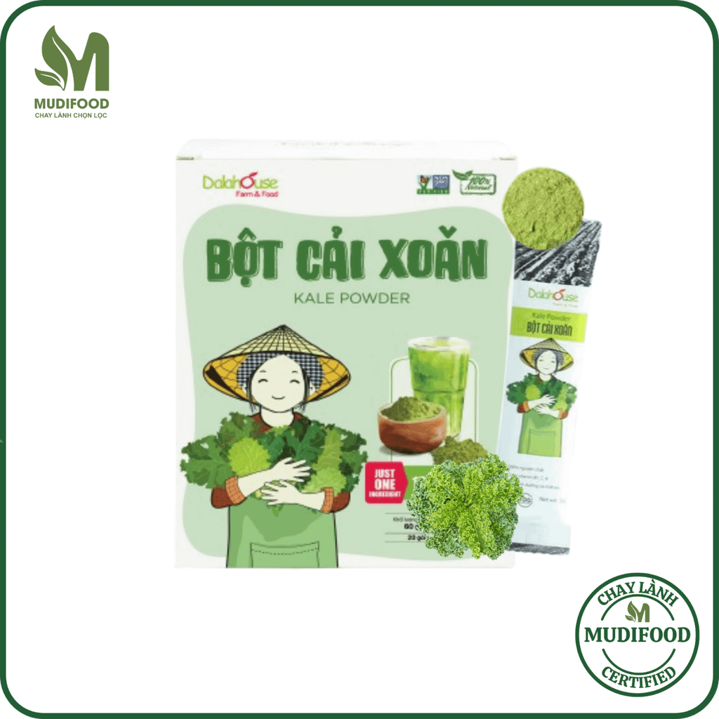 Bột Cải Xoăn (Kale) Dalahouse - Bột Rau Củ Hữu Cơ Nguyên Chất Sấy Lạnh (BRC)