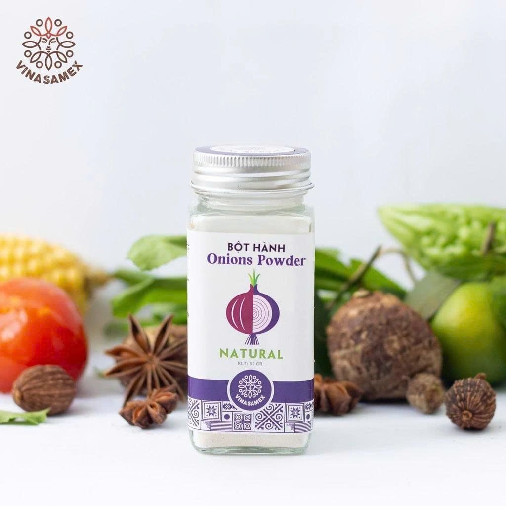 Bột Hành Vinasamex 50g - Thực Phẩm Bổ Sung Dinh Dưỡng Cho Cả Gia Đình, Người Tiểu Đường, Ăn Kiêng, Ăn Chay, Gia Vị Cho Những Bữa Ăn Tròn Vị, Tẩm Uớp Món Ăn (GV)