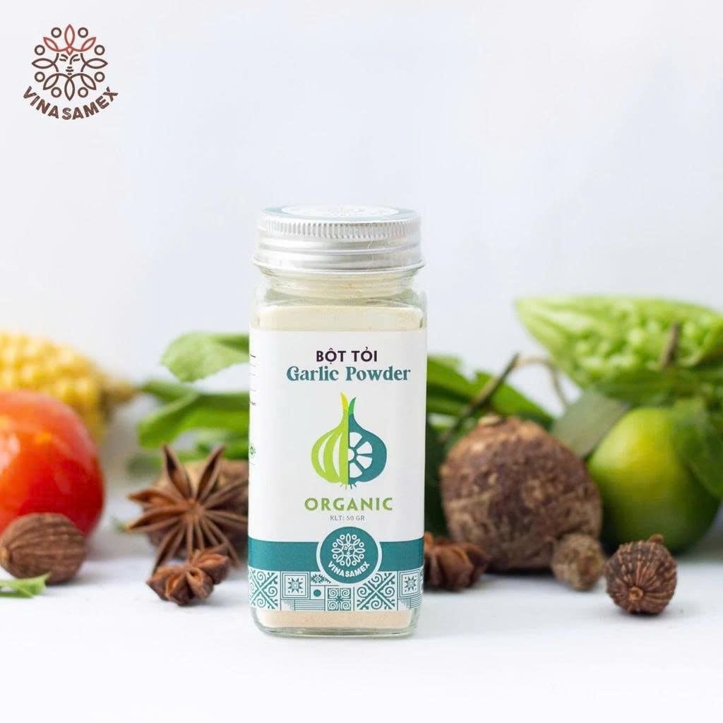 Bột Gia Vị Hữu Cơ Vinasamex 50g - Thực Phẩm Bổ Sung Dinh Dưỡng Cho Cả Gia Đình, Người Tiểu Đường, Ăn Kiêng, Ăn Chay, Gia Vị Cho Những Bữa Ăn Tròn Vị, Tẩm Uớp Món Ăn (GV)