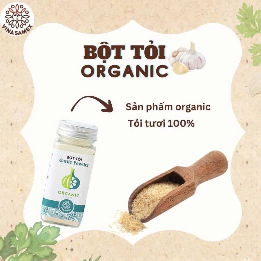 Bột Tỏi Vinasamex 50g - Thực Phẩm Bổ Sung Dinh Dưỡng Cho Cả Gia Đình, Người Tiểu Đường, Ăn Kiêng, Ăn Chay, Gia Vị Cho Những Bữa Ăn Tròn Vị, Tẩm Uớp Món Ăn (GV)