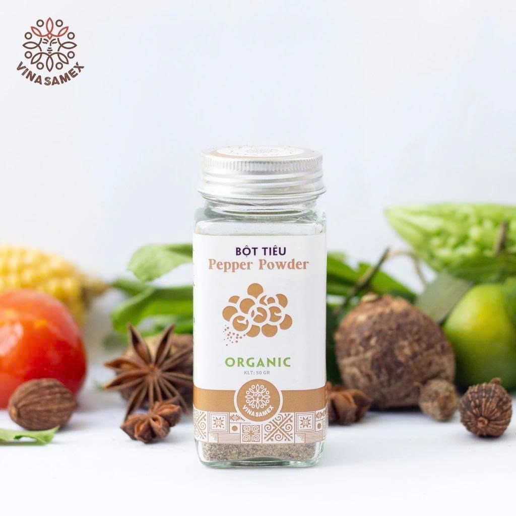 Bột Tiêu Vinasamex 50g - Thực Phẩm Bổ Sung Dinh Dưỡng Cho Cả Gia Đình, Người Tiểu Đường, Ăn Kiêng, Ăn Chay, Gia Vị Cho Những Bữa Ăn Tròn Vị, Tẩm Uớp Món Ăn (GV)