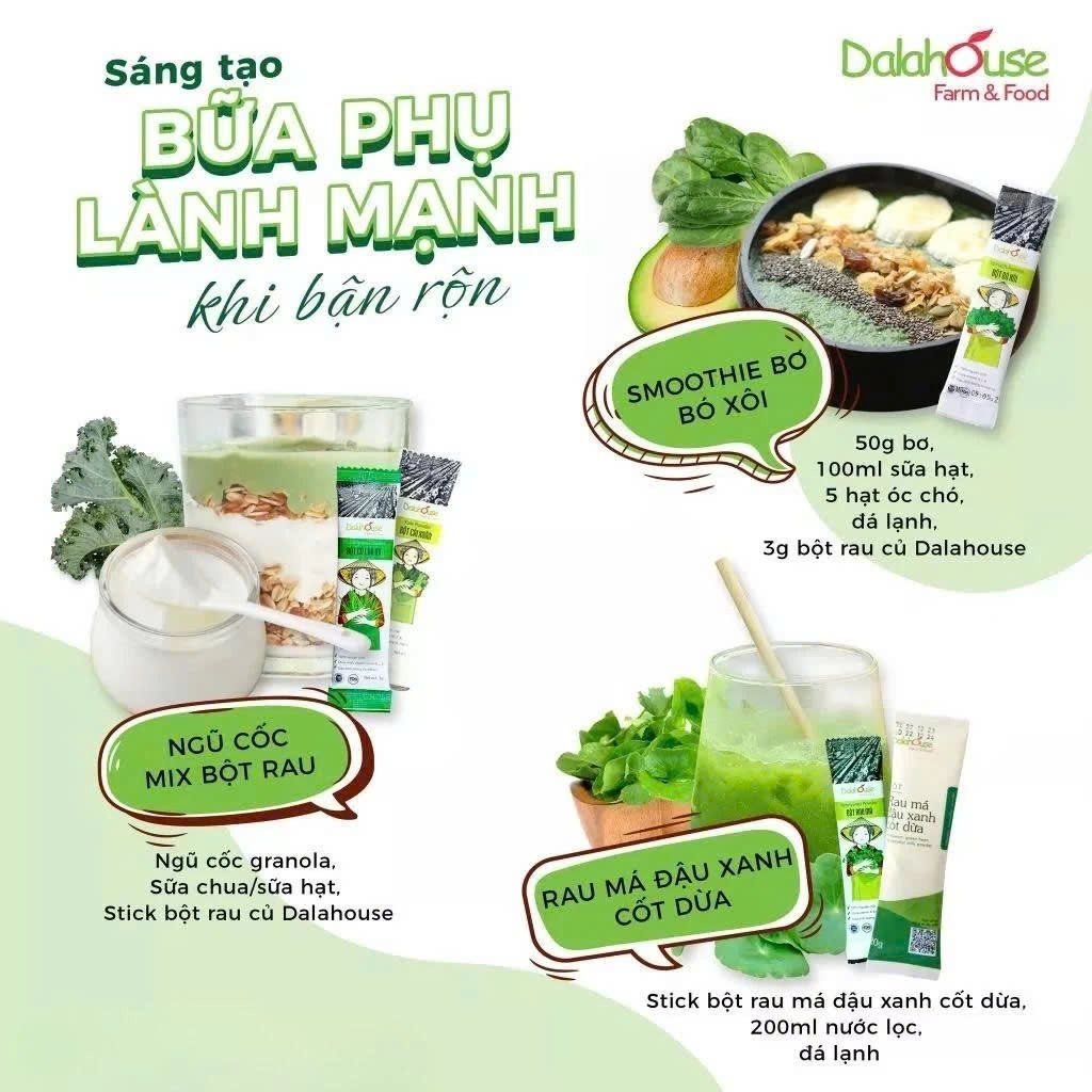 Bột Cải Bó Xôi Dalahouse - Bột Rau Củ Hữu Cơ Nguyên Chất Sấy Lạnh (BRC)